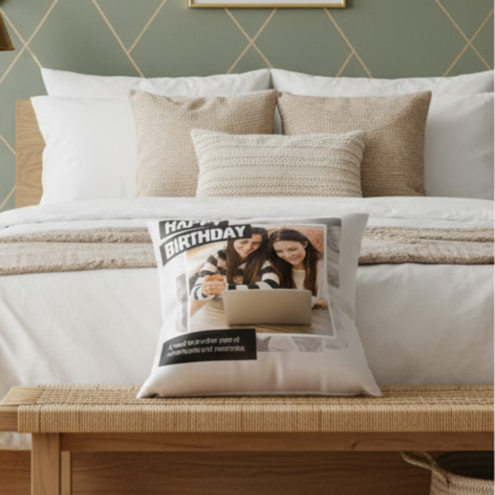 MOSKAI Best Friends Birthday Personalized Cushion