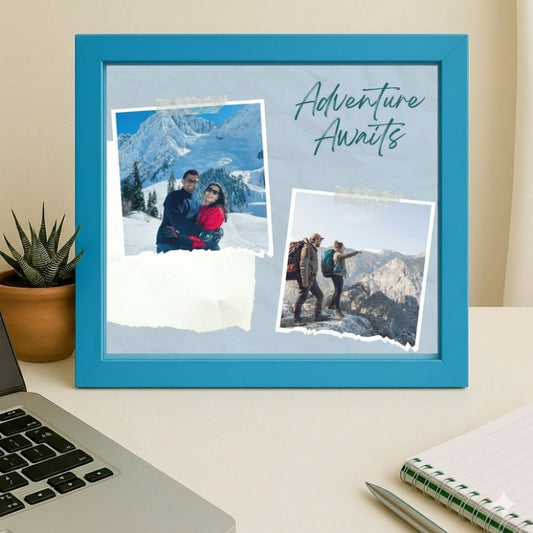 MOSKAI Adventure Memories Personalised Blue Photo Frame