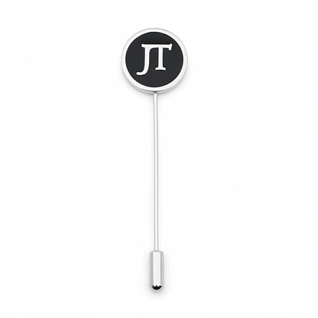 Personalized Initial Enamel Lapel Pin - Custom Gold Monogram Letter Brooch for Men & Women (Black & Gold)