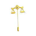 Personalized Scales of Justice Lapel Pin – Custom Initial Lawyer Brooch for Advocates & Judges