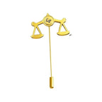 Personalized Scales of Justice Lapel Pin – Custom Initial Lawyer Brooch for Advocates & Judges