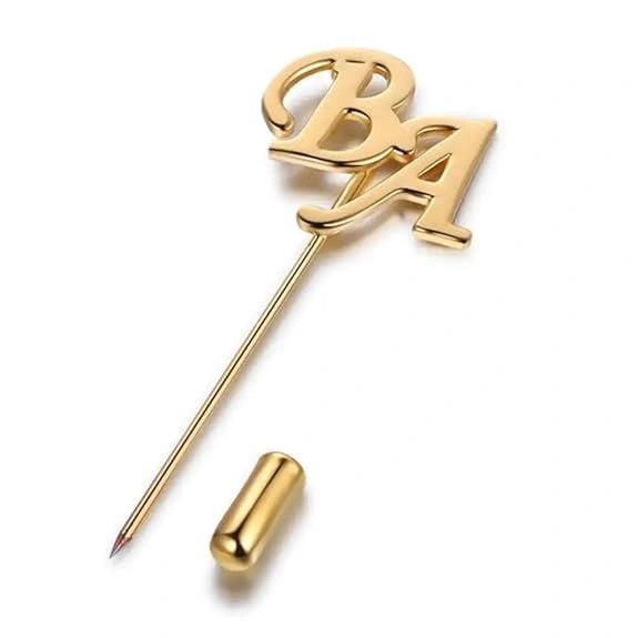 Custom Elite Initial Lapel Pin - Personalized Monogram Brooch for Men, Women & Wedding Wear