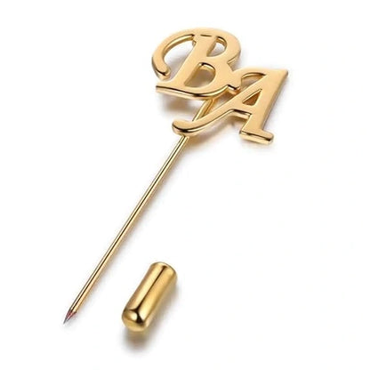 Custom Elite Initial Lapel Pin - Personalized Monogram Brooch for Men, Women & Wedding Wear