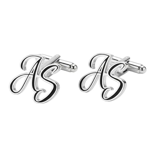 Personalised Enamel Initial Name Cufflinks for Men – Custom Name Letter Cufflinks for Formal & Wedding Wear