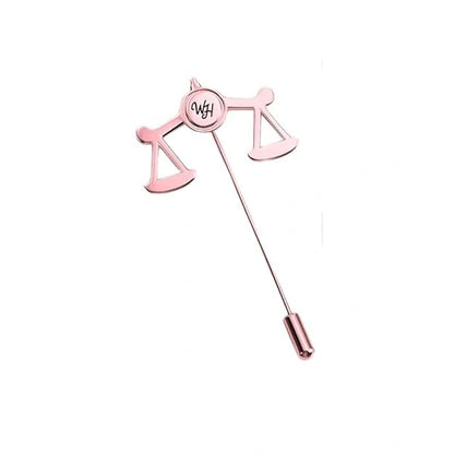 Personalized Scales of Justice Lapel Pin – Custom Initial Lawyer Brooch for Advocates & Judges