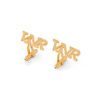 Custom 3-Letter Initial Cufflinks - Personalized Triple Monogram Shirt Studs for Men in Brass