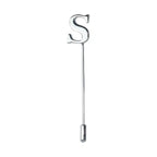 Signature Alphabet Luxury Lapel Pin - Personalized Silver Initial Brooch for Professional & Wedding Wear
