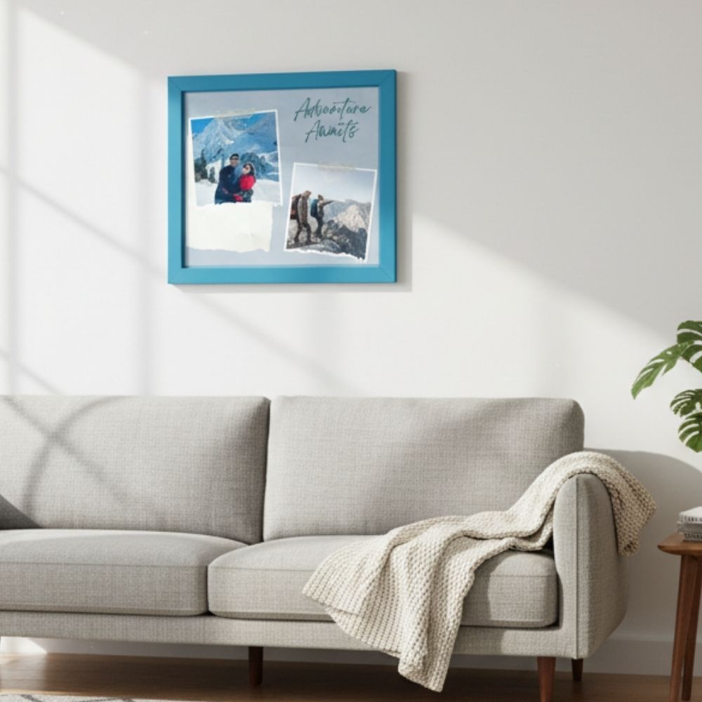 MOSKAI Adventure Memories Personalised Blue Photo Frame