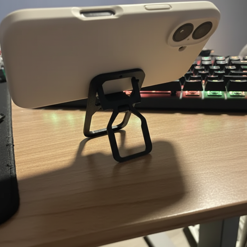 compact phone stand keychain accessory