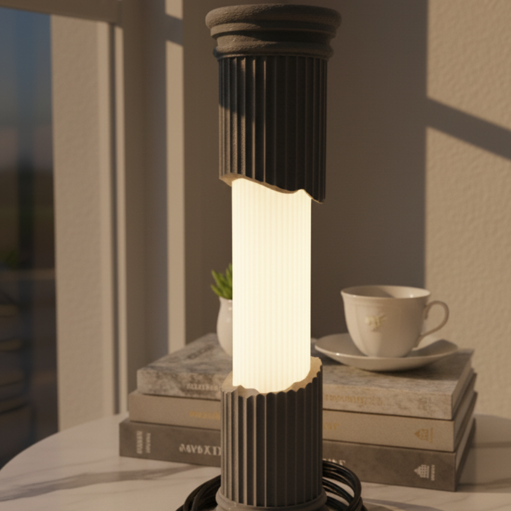 Pillar Night Lamp | 3D Printed Eco-Friendly Lamp | Made of 3-PLA Biodegradable Material