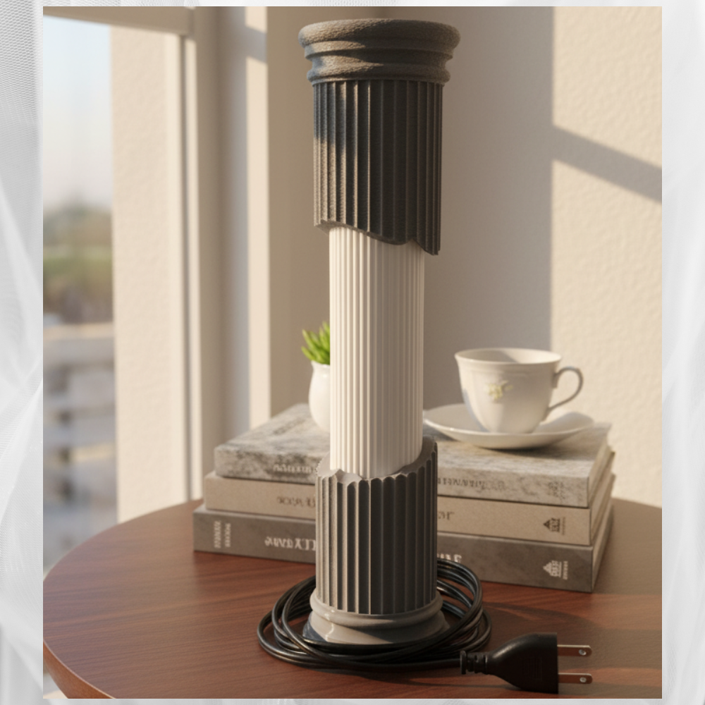 Pillar Night Lamp | 3D Printed Eco-Friendly Lamp | Made of 3-PLA Biodegradable Material