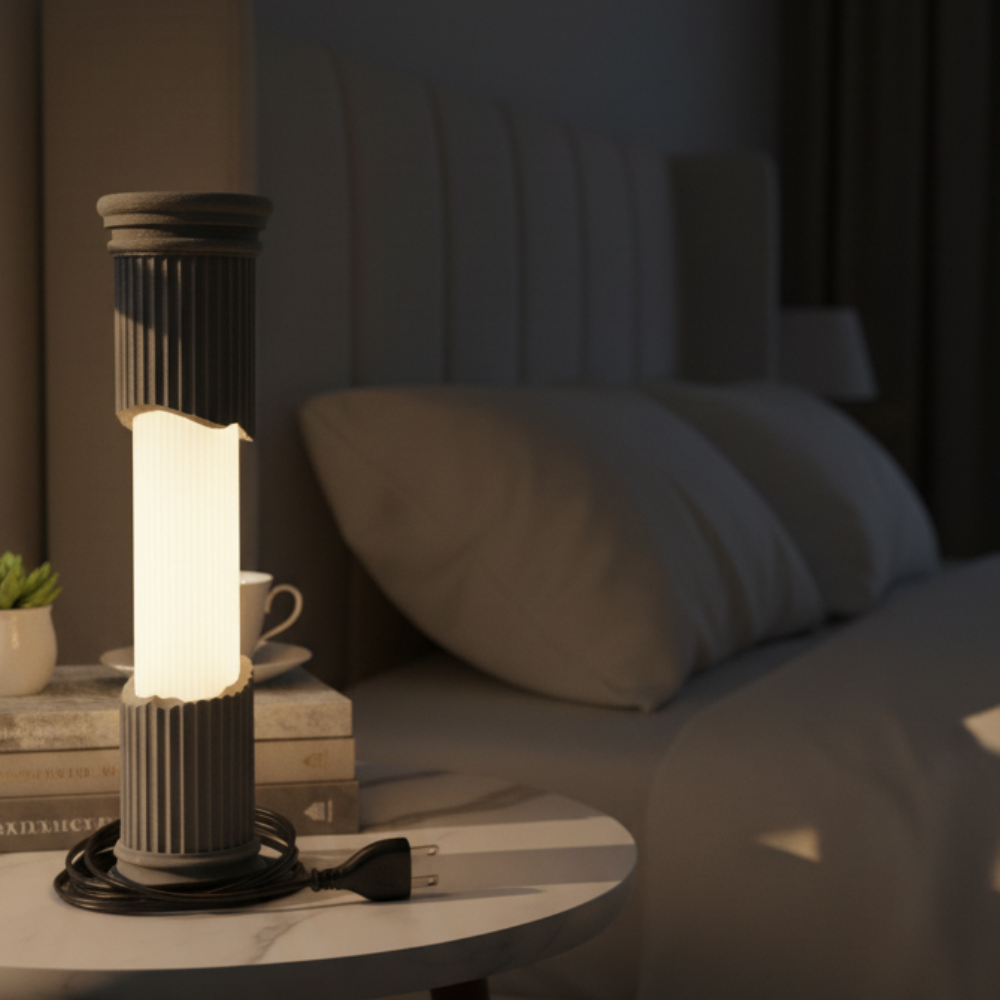 Pillar Night Lamp | 3D Printed Eco-Friendly Lamp | Made of 3-PLA Biodegradable Material