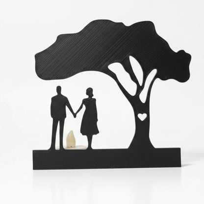 3D Couple Tealight Holder Showpiece – Romantic Black Decor for Valentine’s Day (12 cm)
