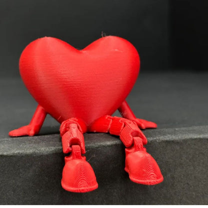 3D Articulated Heart Showpiece with Dangling Legs – Valentine’s Day Gift (7–8 cm)