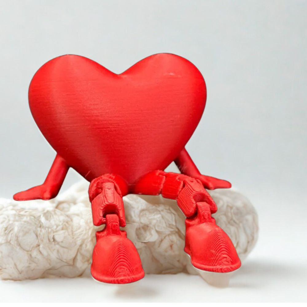 3D Articulated Heart Showpiece with Dangling Legs – Valentine’s Day Gift (7–8 cm)