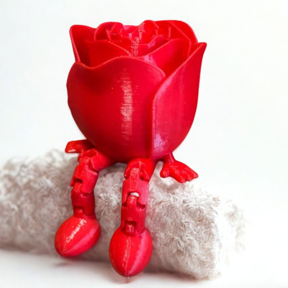 3D Articulated Rose Showpiece with Dangling Legs – Unique Valentine’s Day Gift