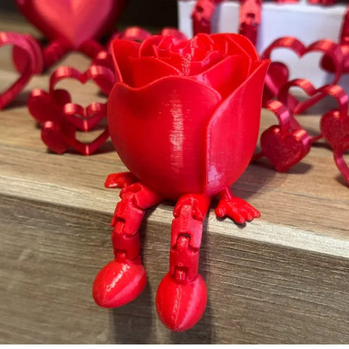 3D Articulated Rose Showpiece with Dangling Legs – Unique Valentine’s Day Gift