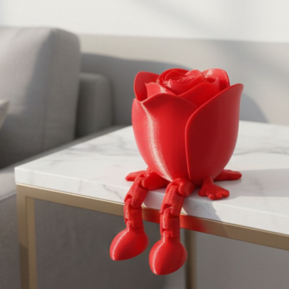 3D Articulated Rose Showpiece with Dangling Legs – Unique Valentine’s Day Gift