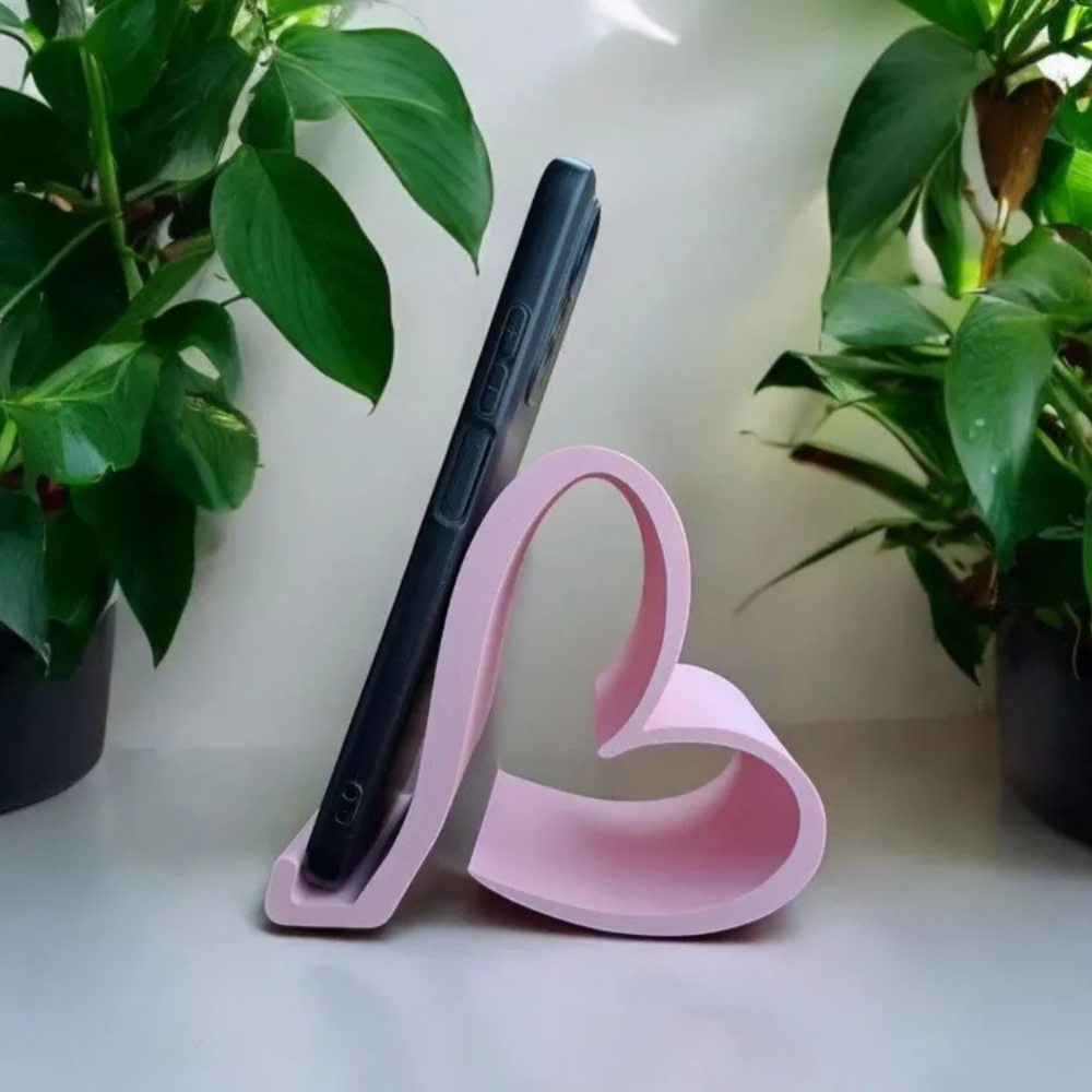 3D Printed Heart Mobile Stand | Moskai Love Valentine Collection | Eco-Friendly Gift for Him & Her
