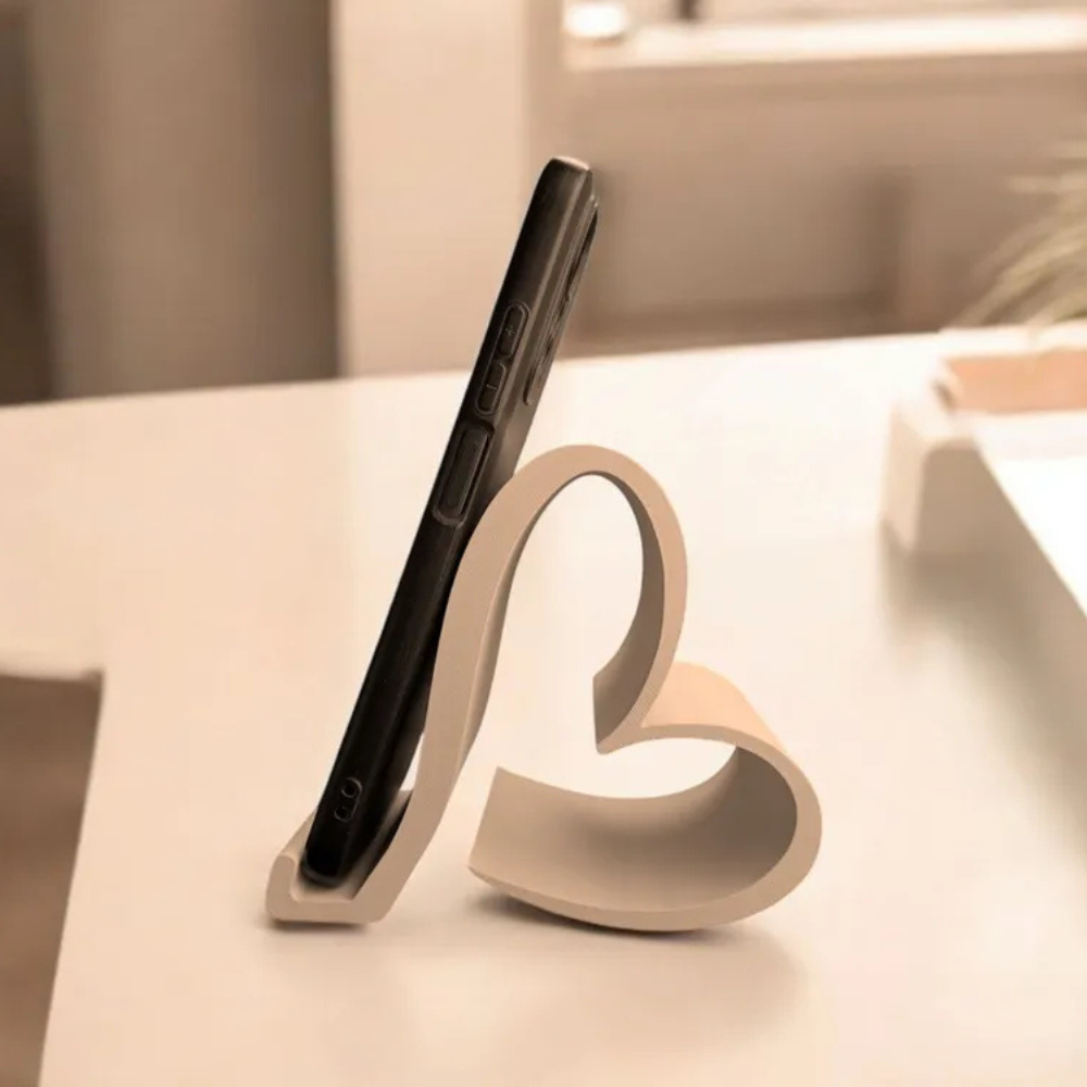 3D Printed Heart Mobile Stand | Moskai Love Valentine Collection | Eco-Friendly Gift for Him & Her