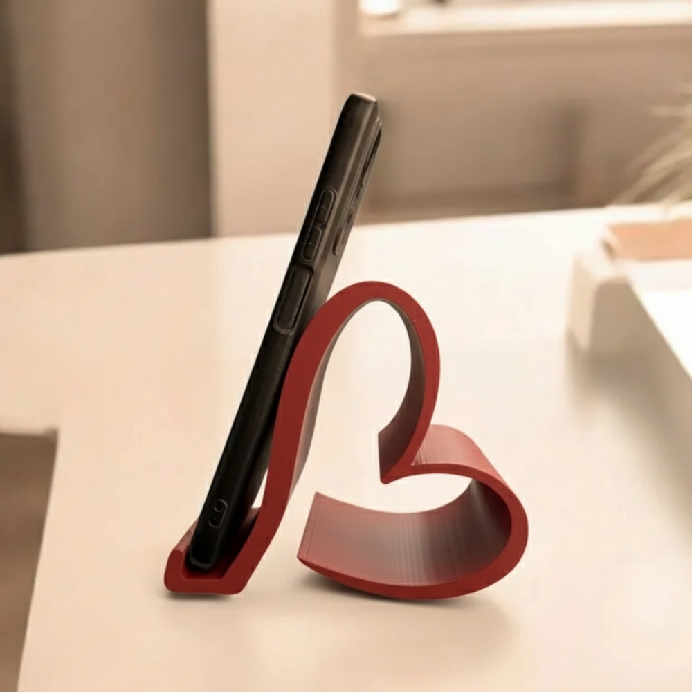 3D Printed Heart Mobile Stand | Moskai Love Valentine Collection | Eco-Friendly Gift for Him & Her