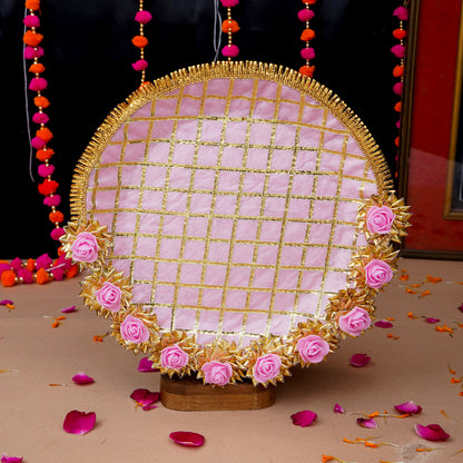 MOSKAI Pretty in Pink Floral Puja Karwa Chauth Thali Set