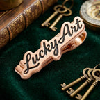 Customized Name Engraved Tie Pin with Black Inlay for Men