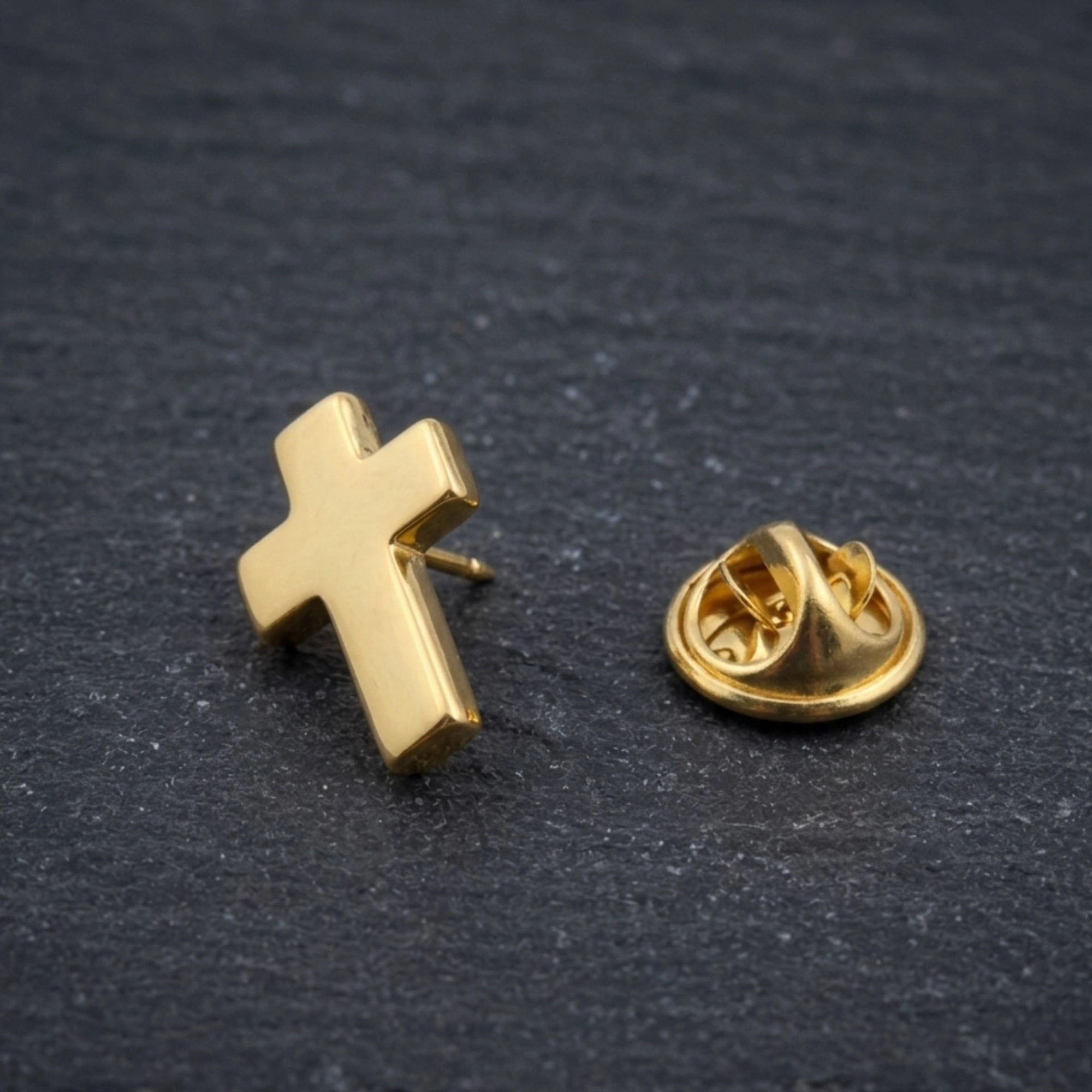 Cross Brooch Pin for Men & Women – Gold Christian Cross Lapel Pin for Suit, Coat, Blazer & Shirt | Religious Designer Brooch Gift