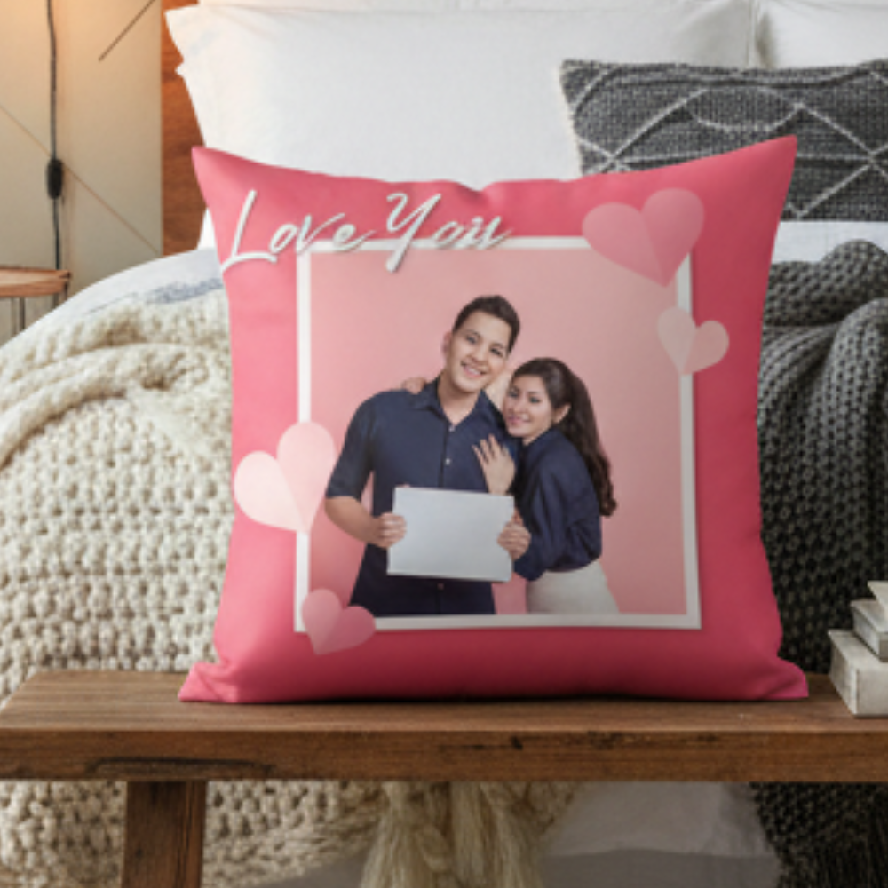 MOSKAI | Valentine Rose Day Cushion | Personalized Photo Pillow