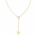 Customised Heart Initial Y-Necklace - Custom Engraved Letter in Heart Lariat Pendant for Women