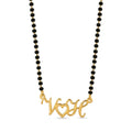 Personalized Initial Name Mangalsutra with Heart Design for Women – Handcrafted Couples Initial Jewelry Gift