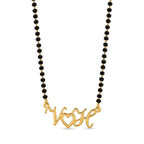 Personalized Initial Name Mangalsutra with Heart Design for Women – Handcrafted Couples Initial Jewelry Gift
