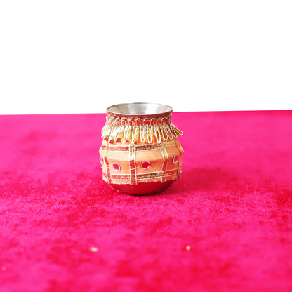 MOSKAI Pink Dots Thali Set | Traditional Decorative Pooja Thali