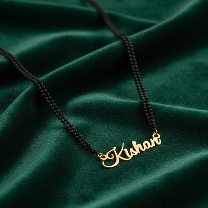 Personalized Single Name Mangalsutra – Gold Plated Custom Jewelry