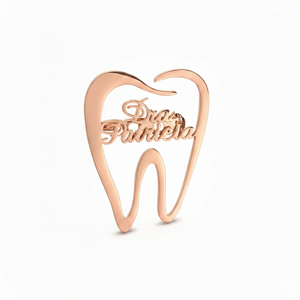 Personalized Tooth Name Brooch – Custom Dental Professional Lapel Pin