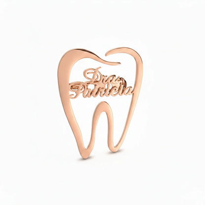 Personalized Tooth Name Brooch – Custom Dental Professional Lapel Pin