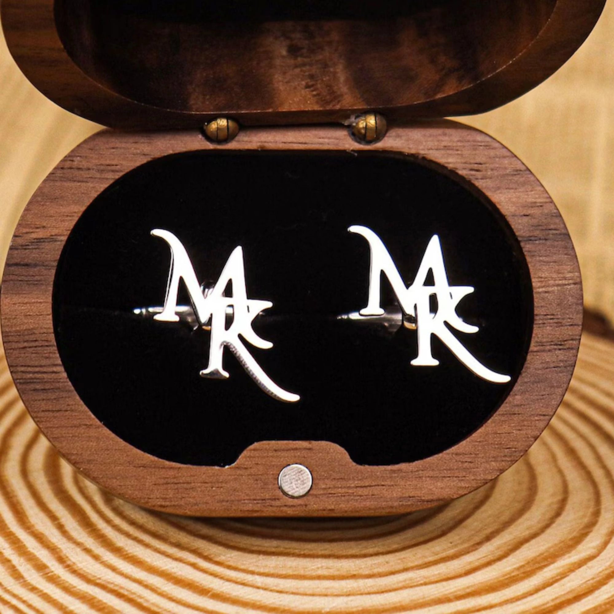 Bespoke Signature Monogram Name Cufflinks - Personalized Brass Name Jewelry for Men