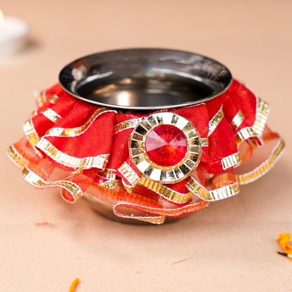 Karwa Chauth Thali Set | Red Colour Star Design