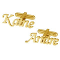 Custom Name Cufflinks for Men Groom & Groomsmen - Personalized Brass Cufflinks