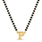 Husband's Initial Name Mangalsutra -Single Alphabet Letter Daily Wear Mangalsutra for Women – Minimalist Soulmate Jewelry
