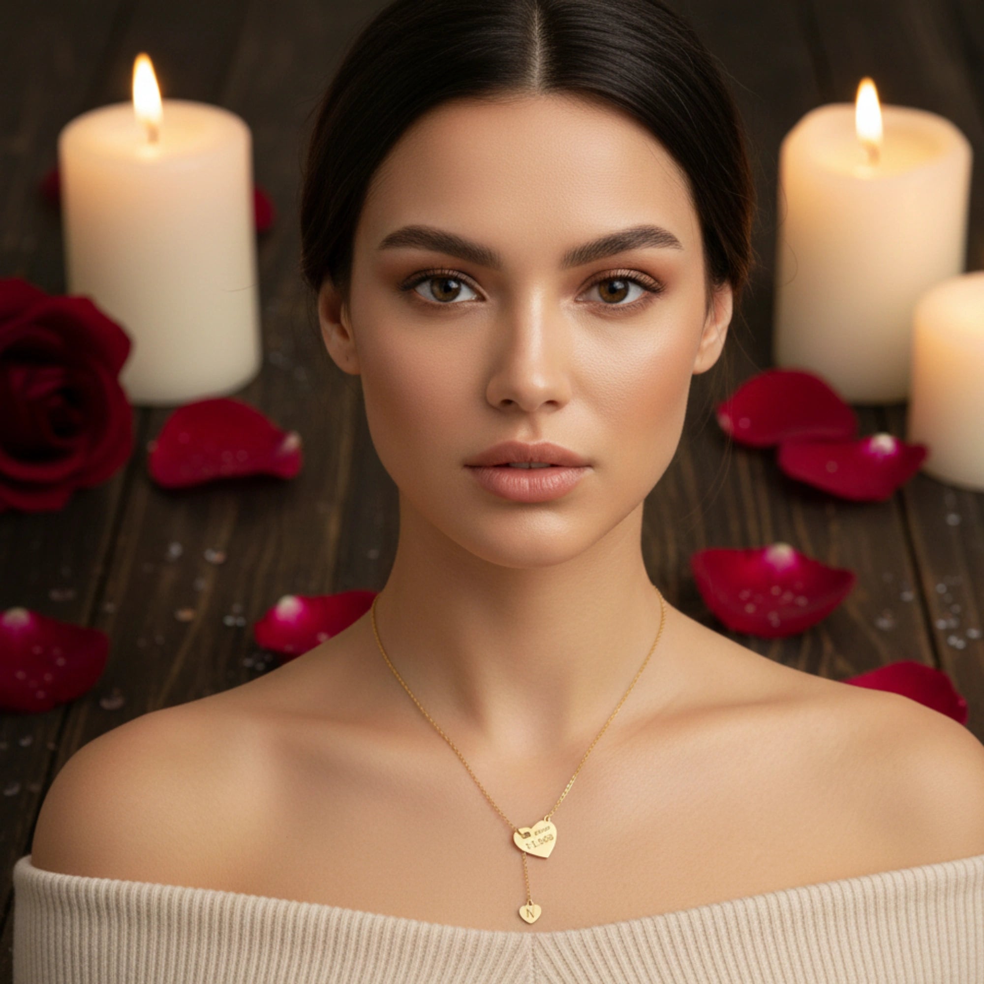 Personalized Name Necklace with Initial Charm - Custom Cursive Nameplate Pendant for Women & Girls