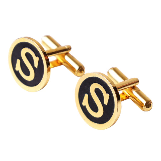 Personalised Initial Name Enamel Cufflinks for Men – Custom Letter Cufflinks for Formal & Wedding Wear