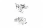 Personalised Initial Name Cufflinks for Men – Custom Silver Alphabet Monogram Cuff Links – Formal Shirt Accessory for Wedding Groom & Corporate Wear