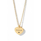 Personalized Special Date Heart Necklace - Custom Engraved Calendar Date Pendant for Women