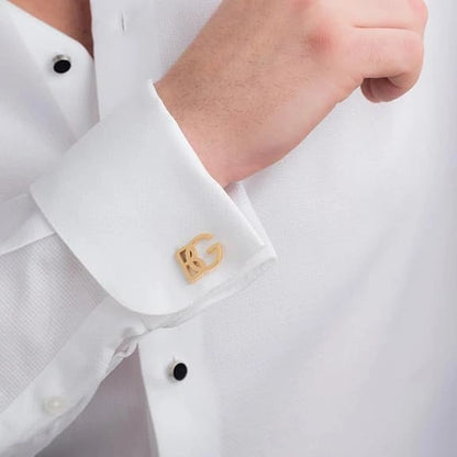 Personalised Initial Cufflinks for Men – Custom Alphabet Name Cuff Links – Premium Gold Monogram Formal Shirt Accessory for Wedding Groom & Corporate Wear