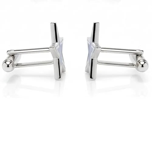 Blue Star Royal Design Cufflinks for Men | Elegant Enamel Finish | Luxury Plated Base Metal | Premium Formal Accessory | Wonderful for Weddings, Parties & Business Wear
