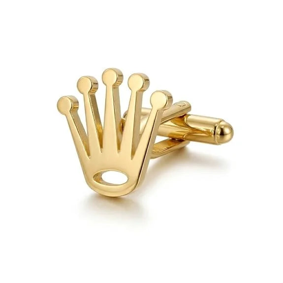 Gold Crown Design Cufflinks for Men Formal, Luxury Cross Style Cufflinks, Premium Wedding Cufflinks, Groom Gift from Wife, Birthday Gift for Husband, Fiancé Gift, Formal Shirt Accessories for Men