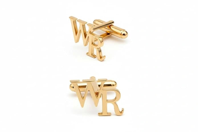 Personalised Initial Name Cufflinks for Men – Custom Silver Alphabet Monogram Cuff Links – Formal Shirt Accessory for Wedding Groom & Corporate Wear