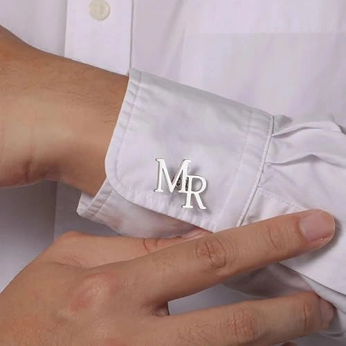 Personalized Stacked Monogram Initial Cufflinks - Custom 2-Letter Overlap Design in Brass