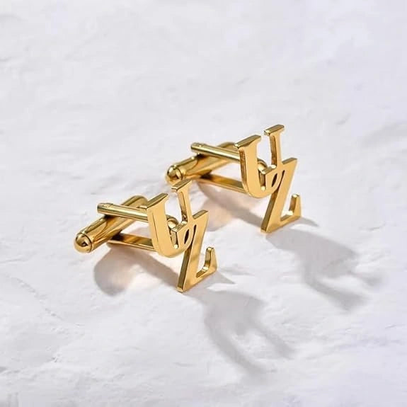 Custom Initial Name Cufflinks for Men – Personalised Letter Cufflinks for Formal & Wedding Wear
